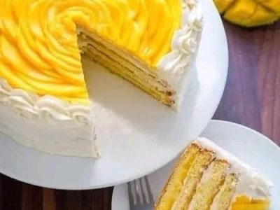 Tropical Mango Bliss Cake Recipe with Rum Topping
