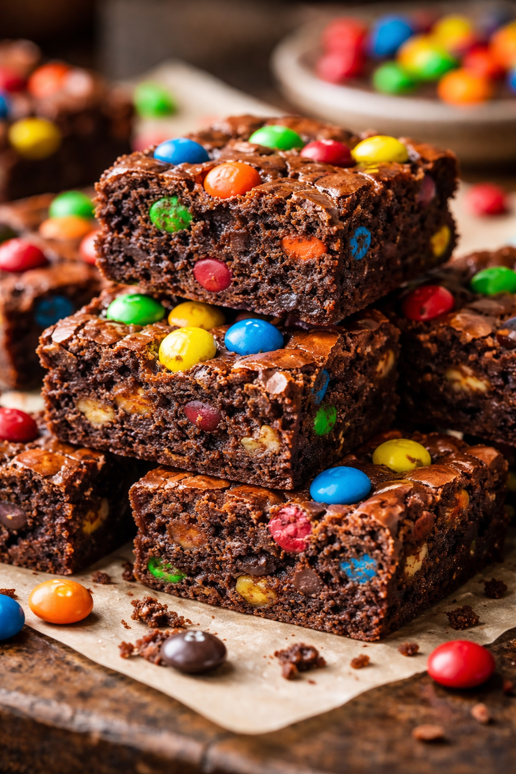 m&m brownies