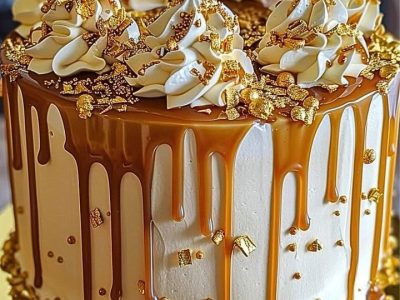 Golden Caramel Drip Cake: A Showstopping Cheesecake Delight